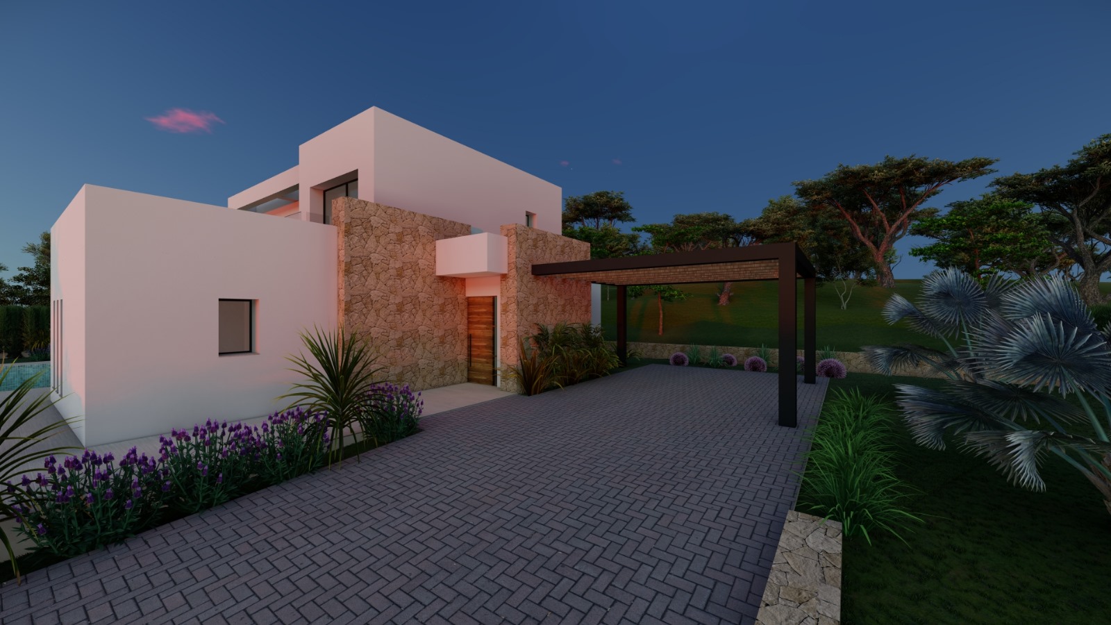 Beautiful 4-bedroom villa under construction in a quiet setting in Calpe