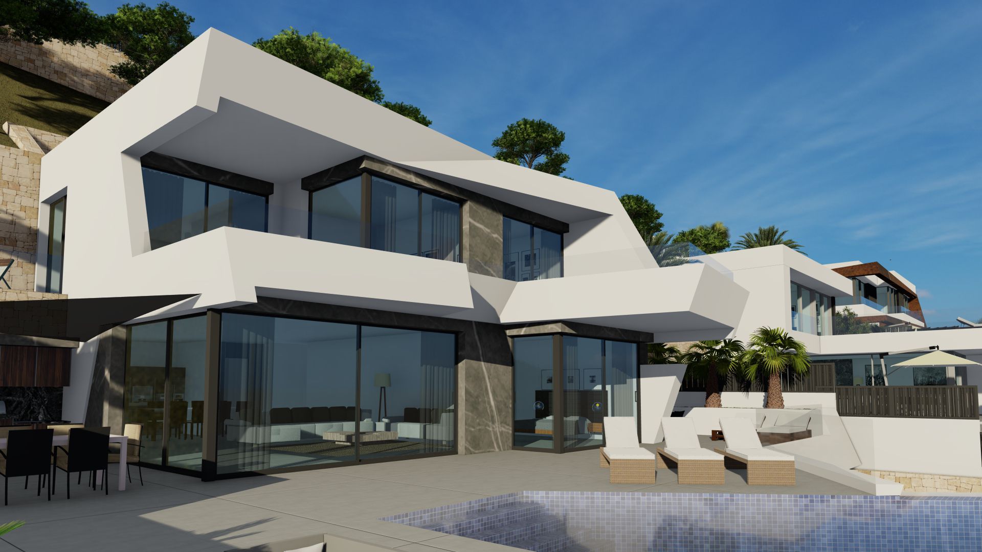 Luxuriöse und moderne Villa mit Panoramablick