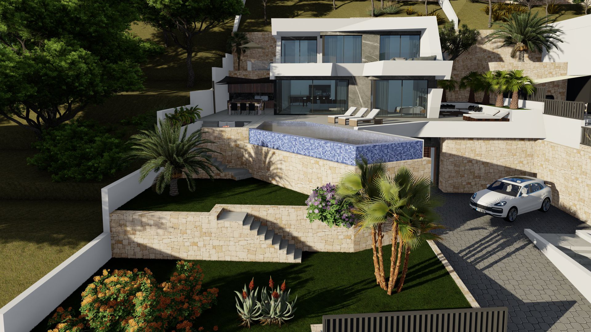 Luxury and modern villa with panoramic views