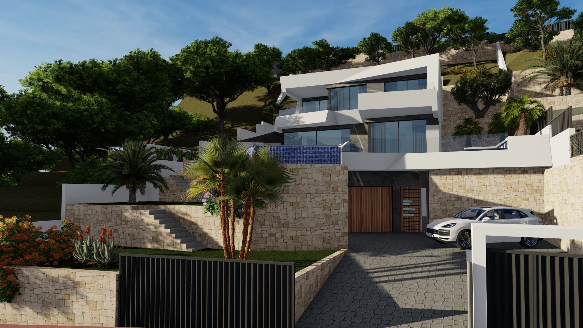 Luxury and modern villa with panoramic views