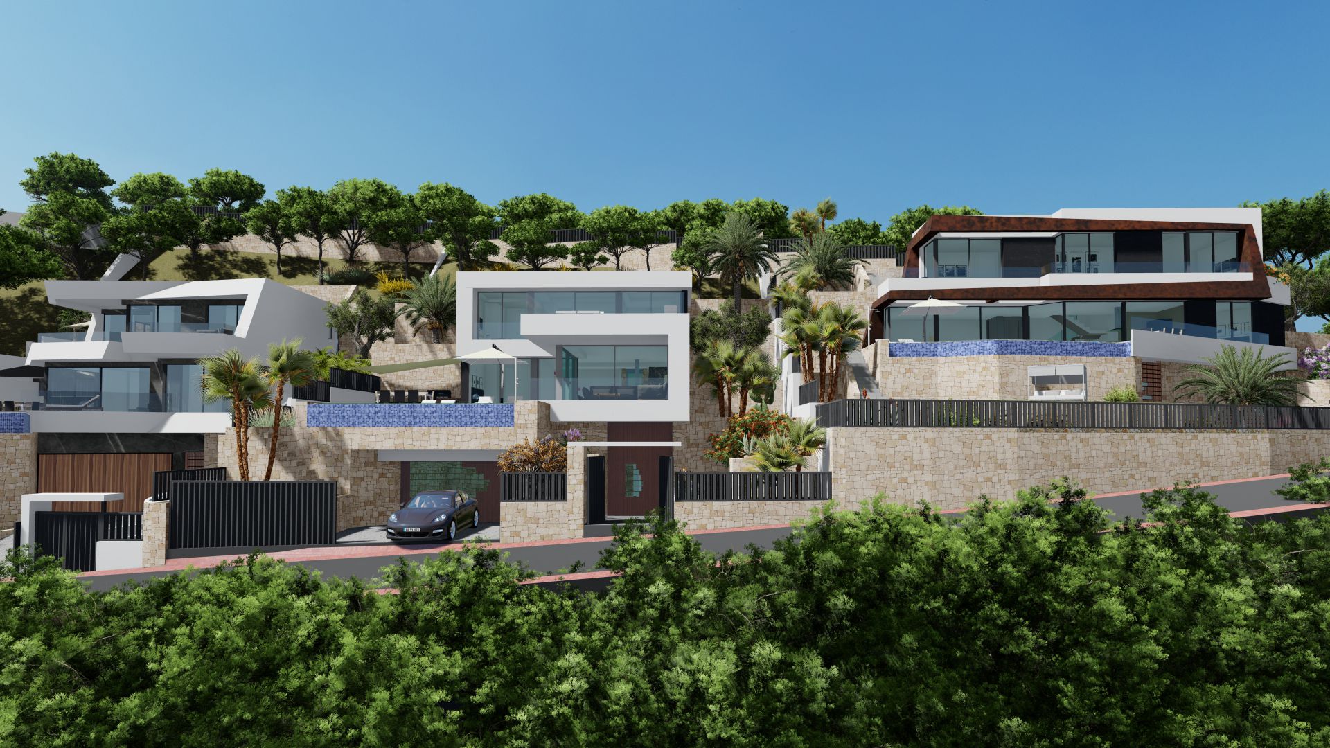 Luxe en moderne villa met panoramisch uitzicht
