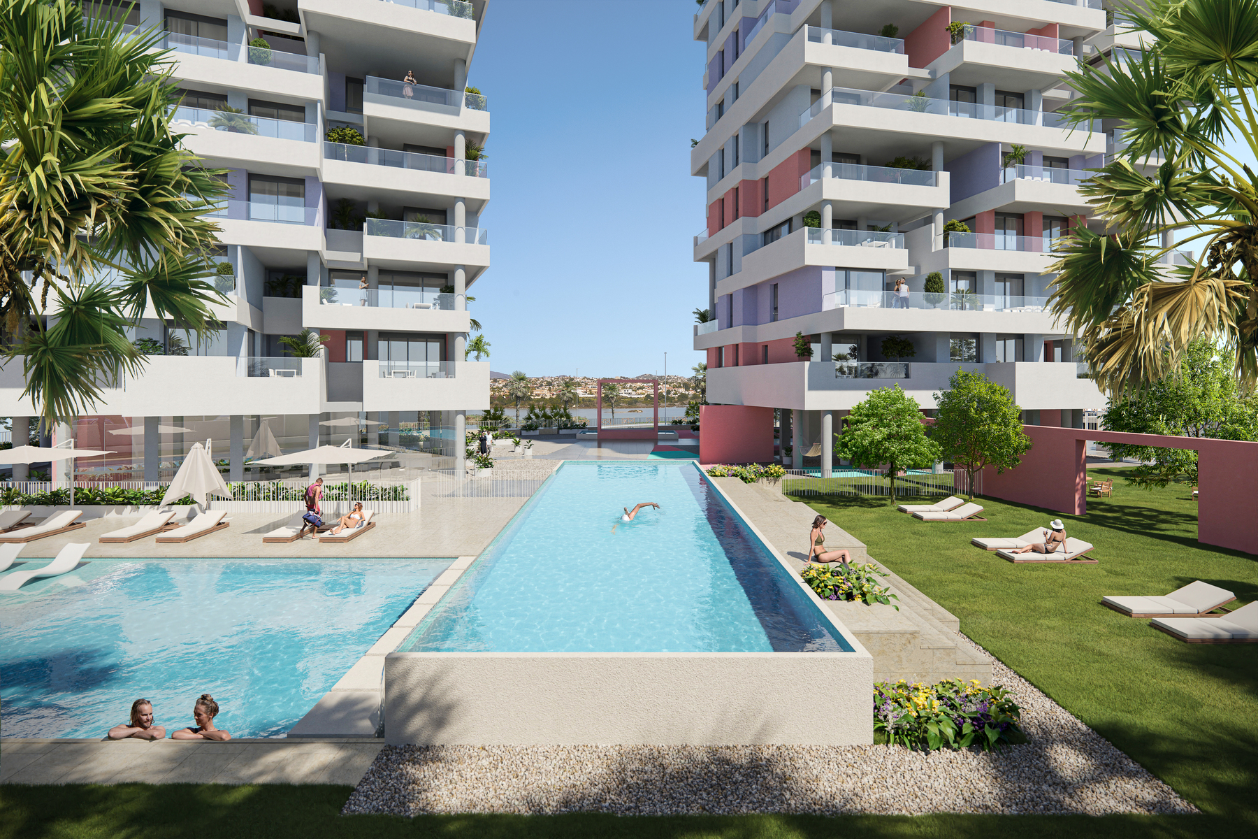 NEW APARTMENTS WITH SEA VIEWS, ON THE SECOND LINE OF THE BEACH FOR SALE IN CALPE